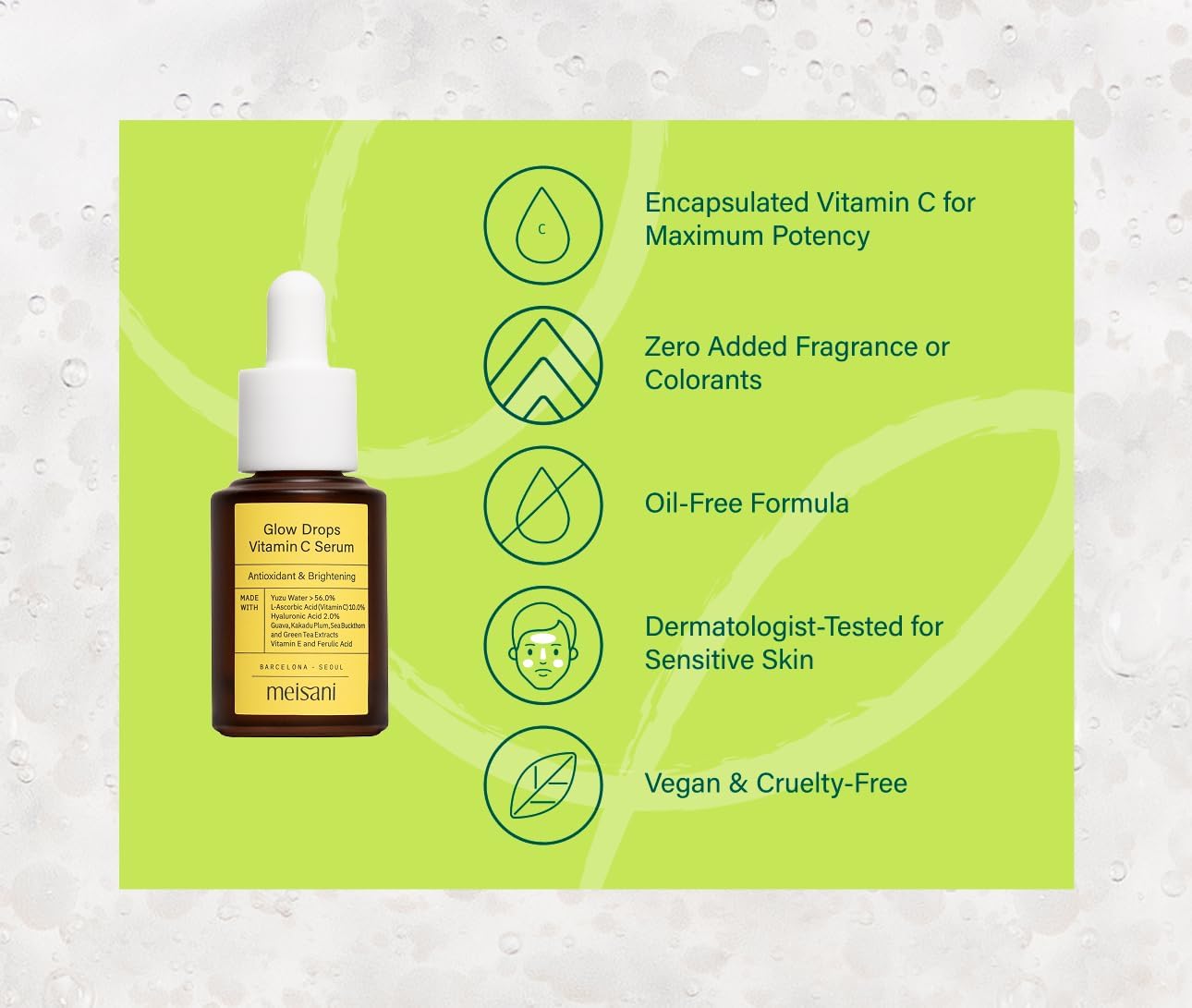 Meisani GLOW DROPS VITAMIN C SERUM, branco