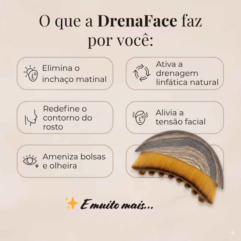 DrenaFace – Escova de Drenagem Linfática Facial