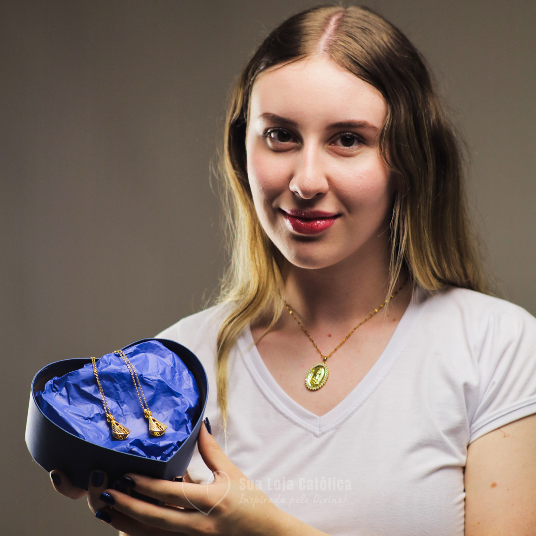 (COMPRE 1 LEVE 2) Colar Nossa Senhora - Dupla Face e Banhado a Ouro