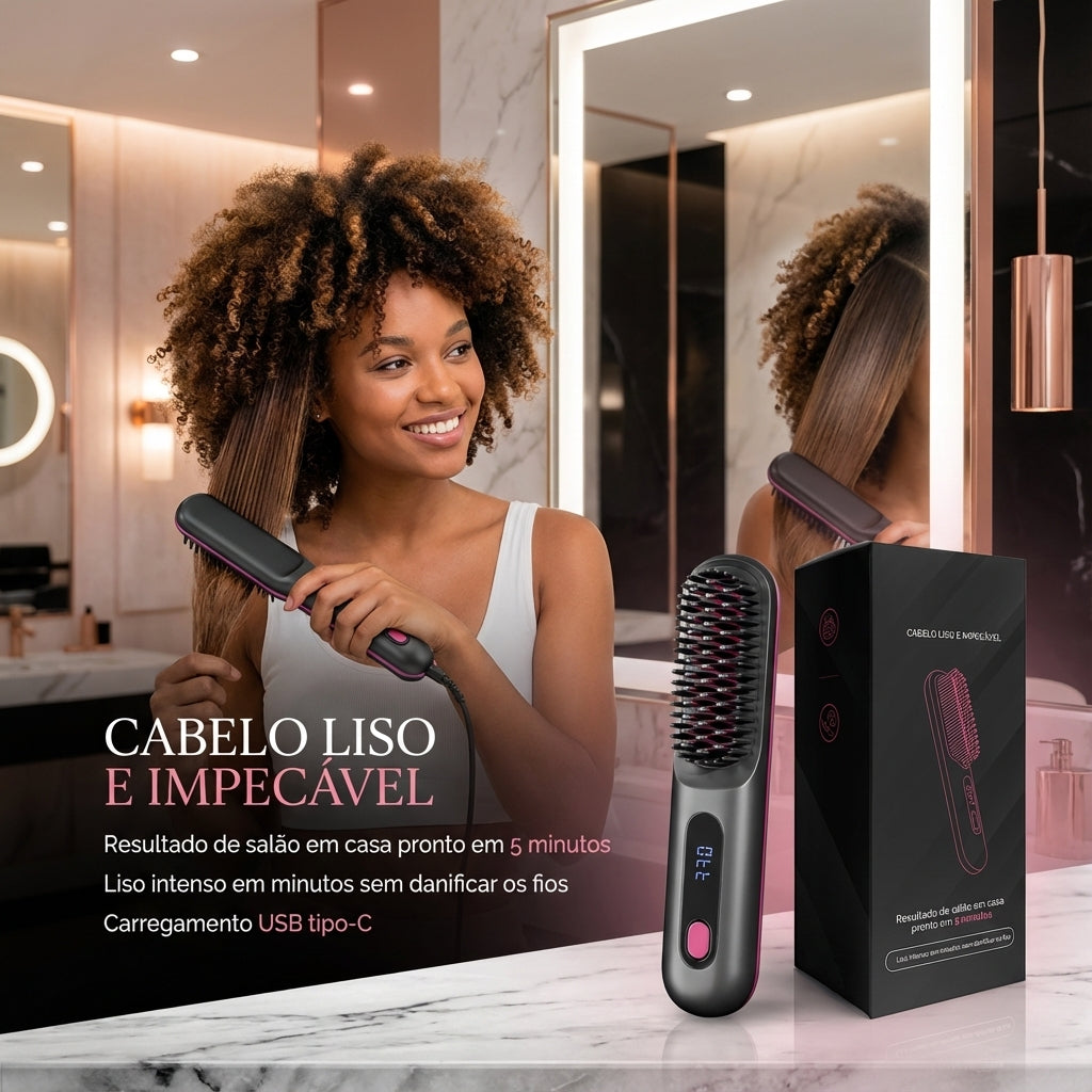 Escova Alisadora Portátil - BeautyMax Pro®