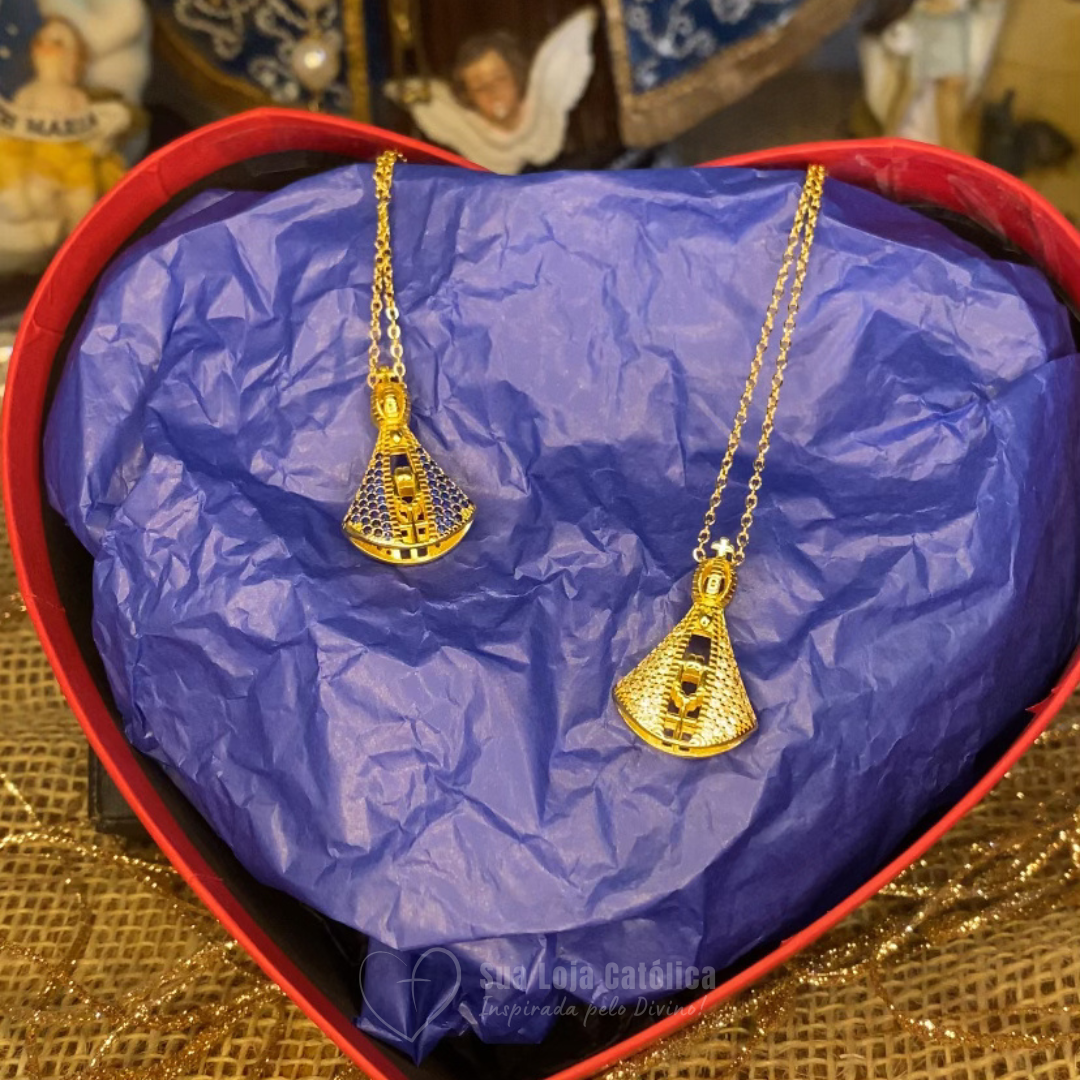 (COMPRE 1 LEVE 2) Colar Nossa Senhora - Dupla Face e Banhado a Ouro