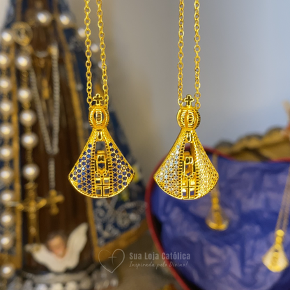(COMPRE 1 LEVE 2) Colar Nossa Senhora - Dupla Face e Banhado a Ouro