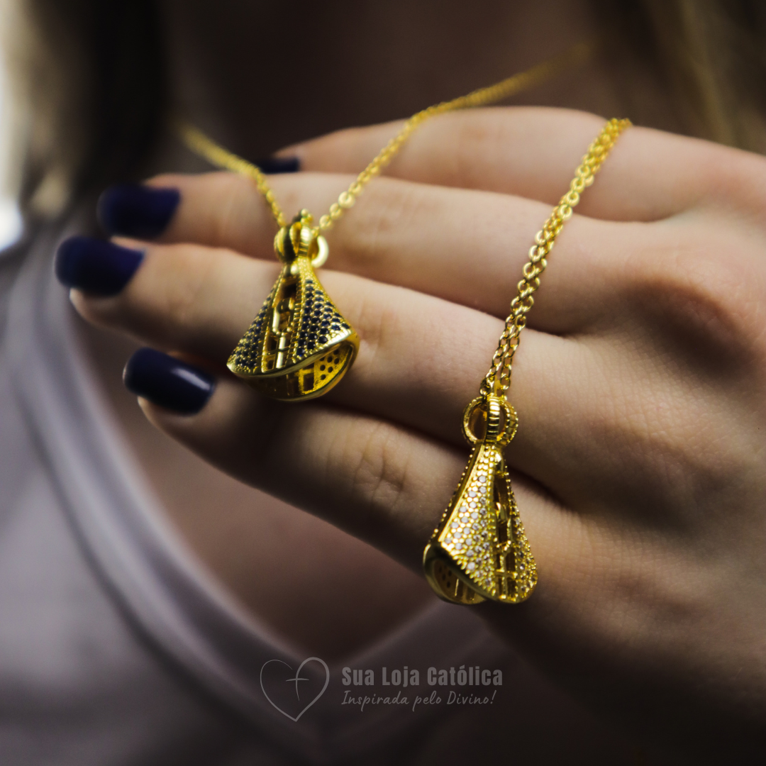 (COMPRE 1 LEVE 2) Colar Nossa Senhora - Dupla Face e Banhado a Ouro