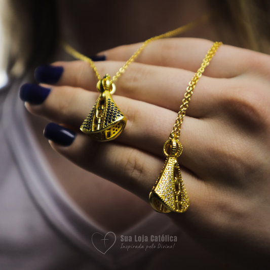 (COMPRE 1 LEVE 2) Colar Nossa Senhora - Dupla Face e Banhado a Ouro